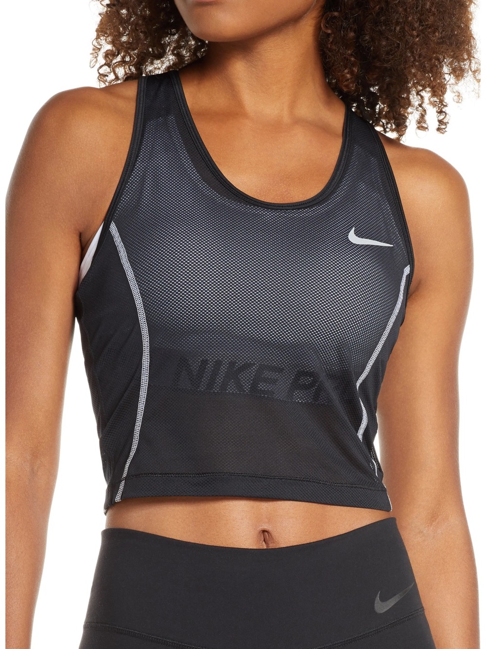 Nike Miler Dri-Fit Mesh Crop Running Tank